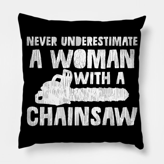 Chainsaw Arborist Lumberjack Pillow by KAWAIITEE