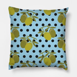 Olives - Mediterranean pattern Pillow