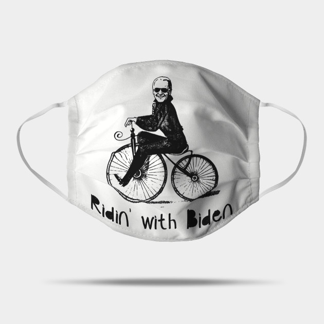 Ridin With Biden Joe Biden On A Bike With Sunglasses Riding With Biden Mask Teepublic