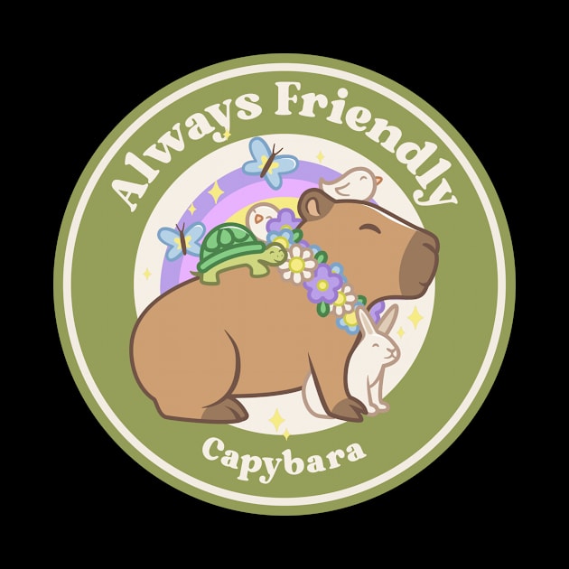 Always Friendly Capybara, cute and friendly capybara shirts by Kamran Sharjeel