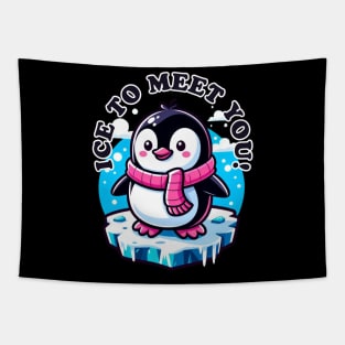 Frosty Welcome: Penguin's Greeting Tapestry