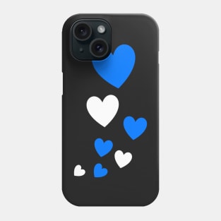 Blue Bubble Hearts Phone Case