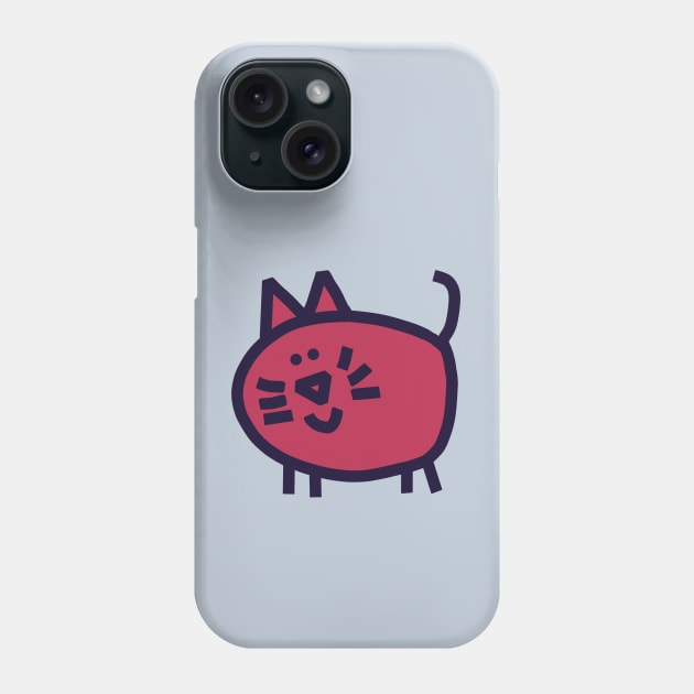 Viva Magenta Color of the Year 2023 Round Cat Phone Case by ellenhenryart