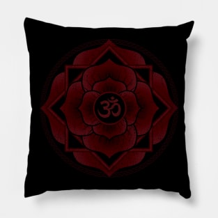 Aum Namaste Lotus Mandala Pillow