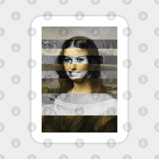 Mona Lisa by Leonardo da Vinci and Claudia Cardinale Magnet by luigi-tarini