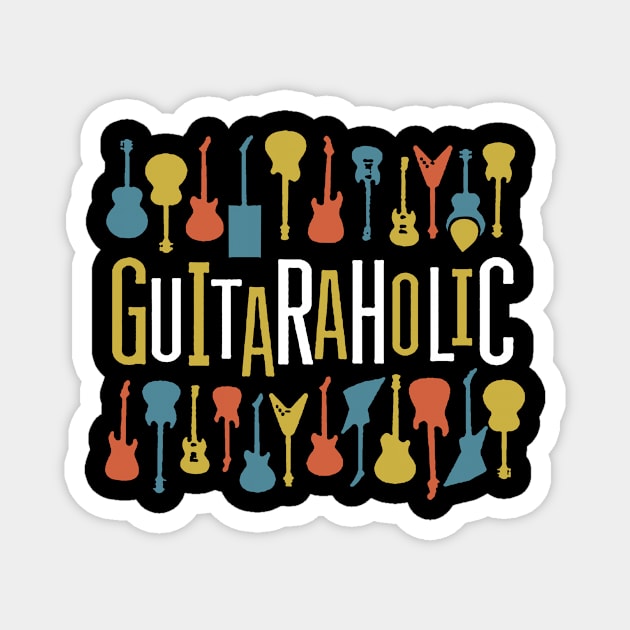 Guitaraholic Guitar Lovers Magnet by Rumsa