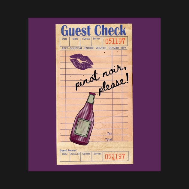 Pinot Noir Y2k Pink Guest Check Print by madiwestdal