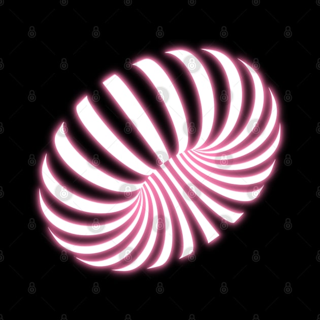 Glow Pink Neon Torus Geometric Optical Illusion by la chataigne qui vole ⭐⭐⭐⭐⭐