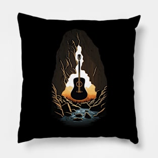 Retro Guitar Gift Guitarist Rock Concert Festival Guitar Pillow