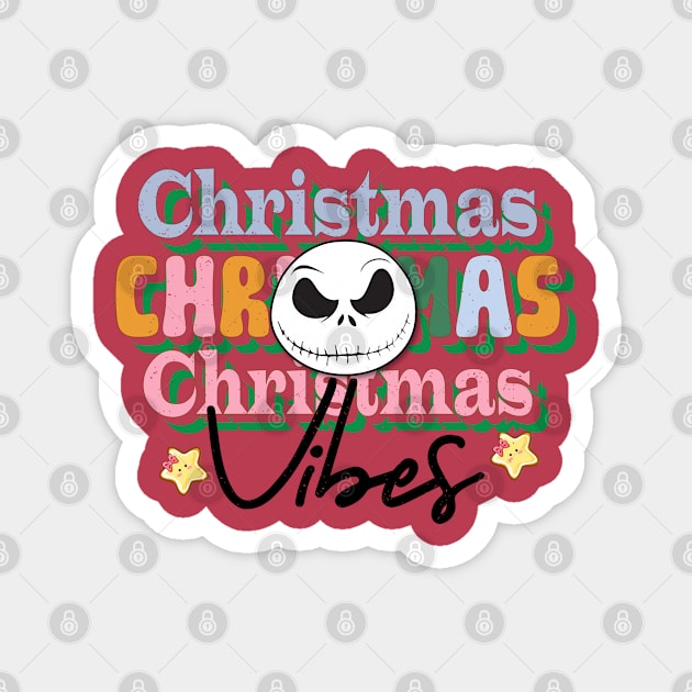 Jack Skellington Retro Christmas Vibes Magnet by JDVNart