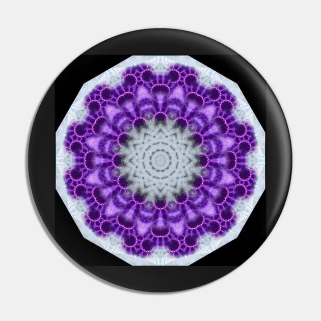 Purple & White Lace Mandala Pin by Michaelm43