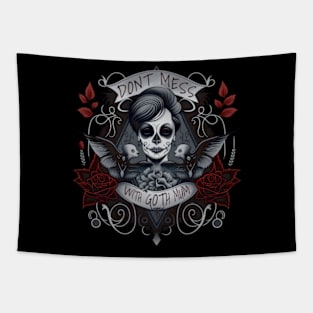 Don't mess with Goth Mum! Gothic mom Design Tapestry