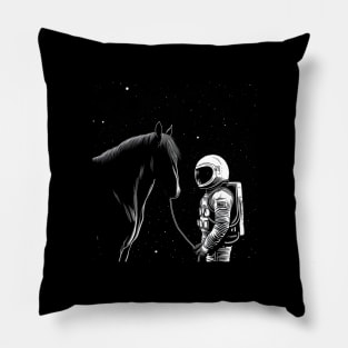 Space man with hourse Illustration: Artwork Pillow