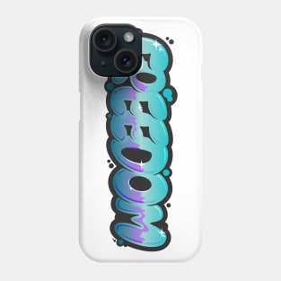 Blue "Freedom" graffiti Phone Case