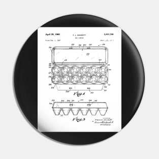 Egg Carton Patent - Kitchen Chef Farming Farmhouse Art - White Pin