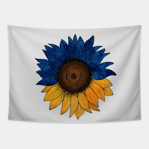 Support Ukraine Sunflower Blue Gold Colors Tapestry by rmcbuckeye