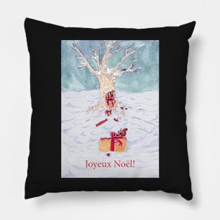 Woodland creatures + Joyeux Noël Pillow