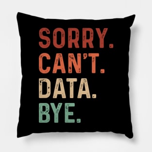 Vintage Sorry Can't Data Bye Funny Data Analysis Lover Pillow