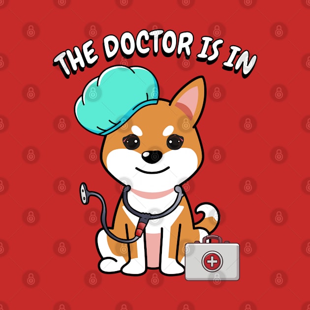 Cute orange dog is a doctor by Pet Station