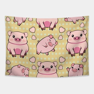 Cute Kawaii Pigs Piglet Piggy Pig Tapestry