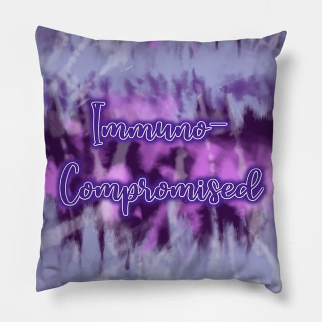 Immuno Compromised Fibro Lupus Crohns CFS FMS Spoonie Purple Tie Dye Pillow by AmbersDesignsCo