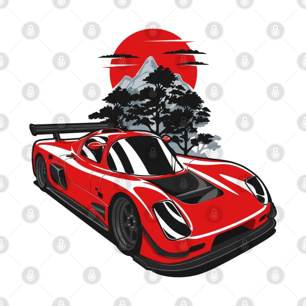 Red Ultima GTR Mountains by KaroCars