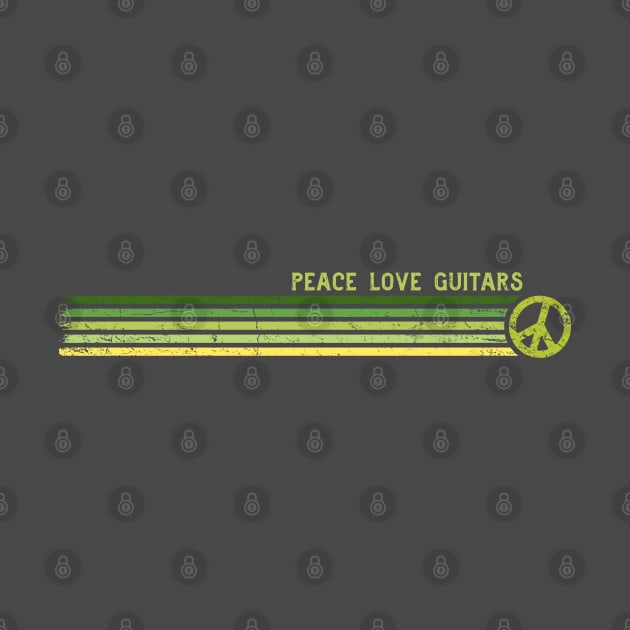 PEACE LOVE GUITARS Retro Green Stripes by Jitterfly