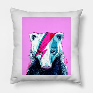 Pop Art Bowie Badger 3 Pillow