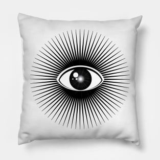 All seeing eye with rays of light Pillow