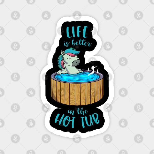 Unicorn in Pool - Life is better in the Hot Tub Magnet by Modern Medieval Design