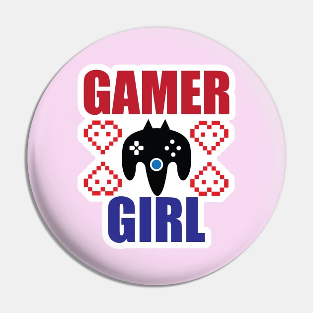 Gamer Girl Design for Gamers and Gaming Lovers Pin by ArtoBagsPlus