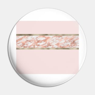 Rose gold marble modern stripe - gilded Pin