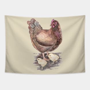 Mother Hen and Chicks Tapestry