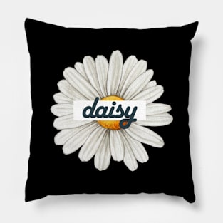 Daisies Flora Minimalist Retro Vintage Positive Pillow