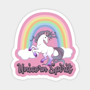Unicorn Spirit Animal With Rainbow Magnet