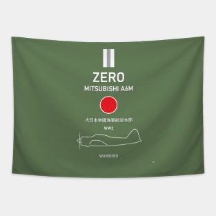 Mitsubishi A6M Zero WW2 Warbird Japan Tapestry