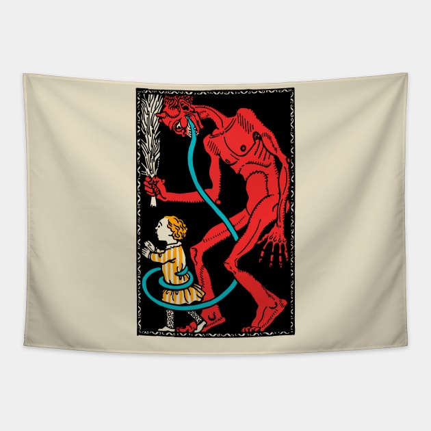 Merry Krampus (for light shirts) Tapestry by monkeysmash