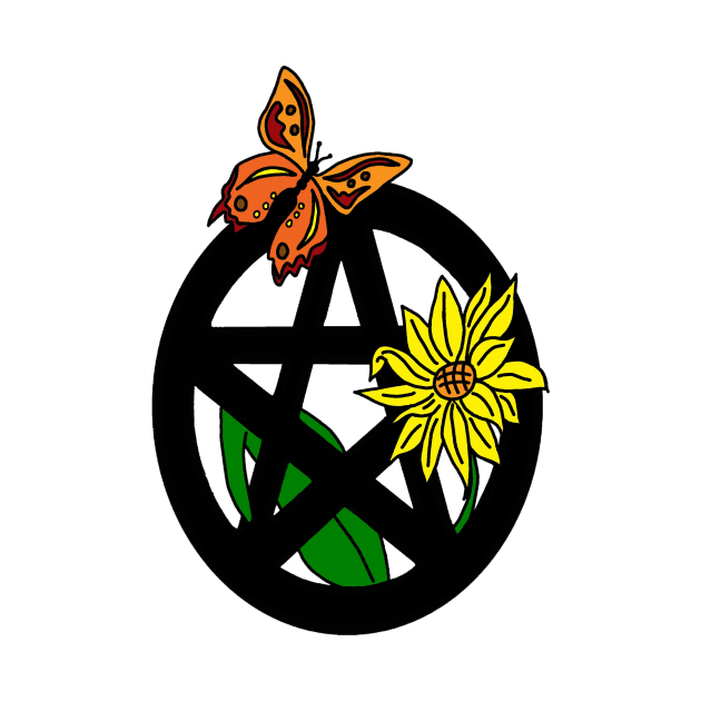 Butterfly and Sunflower Pentacle by imphavok