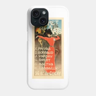 CABARET DES ARTS Vintage France Musical Theater Advert Dancer in Red Dress Phone Case