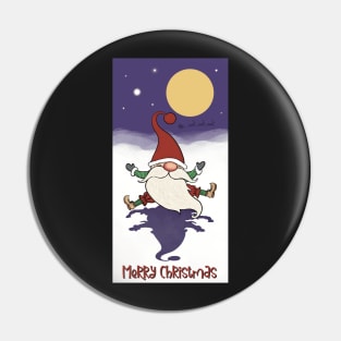 Happy Santa in the fullmoon light 2 Pin