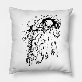 Black N White Zombie Art Pillow