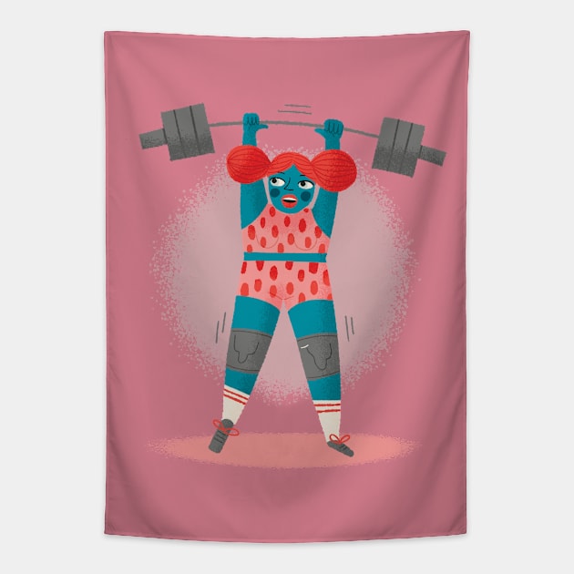 Strong babe Tapestry by Rebelform