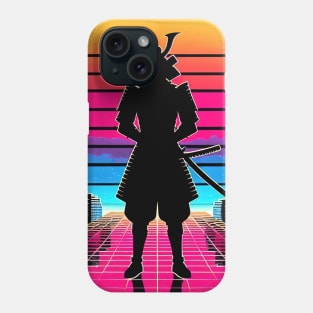 Neon Samurai: Retro Sunset Phone Case