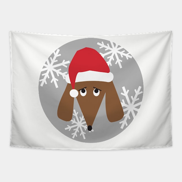 Dachshund Santa Dog Tapestry by beyerbydesign