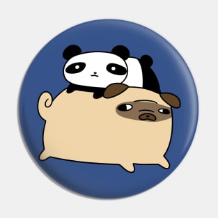 Pug and Little Panda Pin