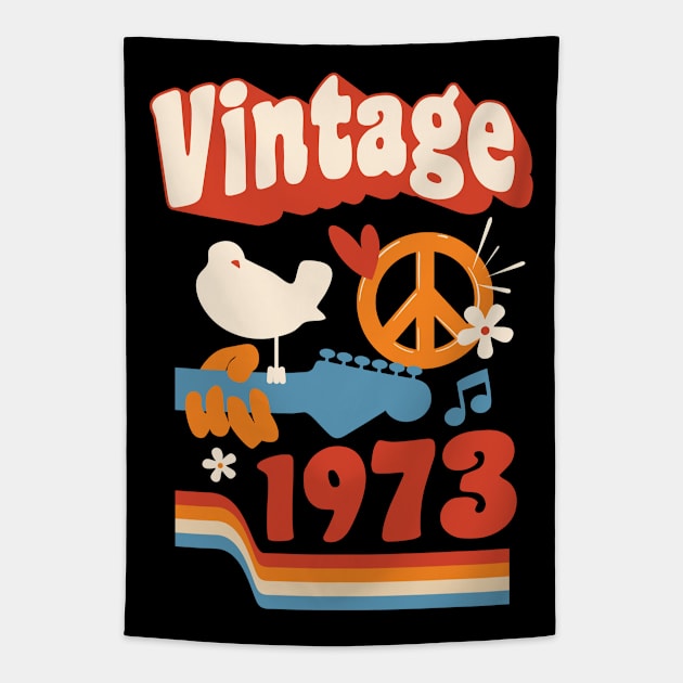 Vintage 1973 - Woodstock Style Tapestry by marieltoigo