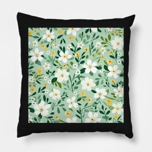 Floral Spring Meadow Daisy Buttercup Bloom Pillow