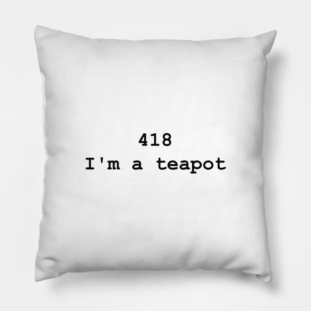 HTTP Response Status Codes 418 - Text Design for Programmers / Web Developers Pillow by JovyDesign