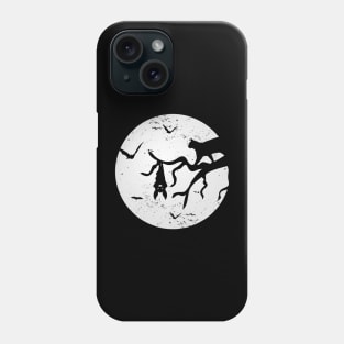 Vintage Full Moon Cat Bat Tree Spooky Halloween Costume Phone Case