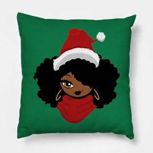 Afro Santa Claus Black Girl Magic Ugly Christmas Melanin Pillow